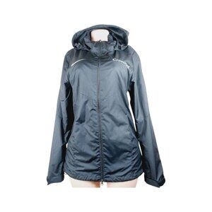 Nike Women's Black Shield Hooded Outdoor Trail Long Windbreaker Jacket Size M